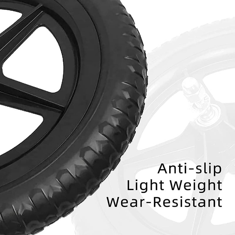 EIRONA 12 Inch Balance Bike Replacement Wheel, EVA Foam Balance Bike Wheel Compatible with Strider, Black - Image 2